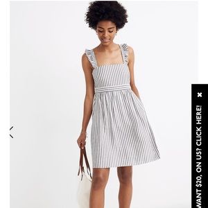 Striped Ruffle-Strap Empire Dress